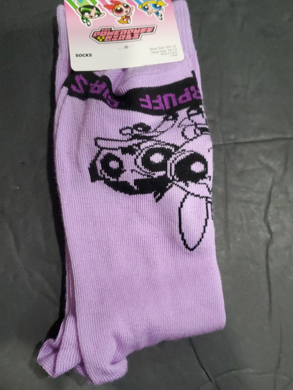 the power puff girls purple socks brand new - 1 pair